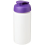 Baseline® Plus grip 500 ml sportfles met flipcapdeksel - Wit/Paars