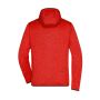 Men's Knitted Fleece Hoody - red-melange/black - S