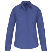 Ladies' long-sleeved cotton poplin shirt Cobalt Blue 3XL