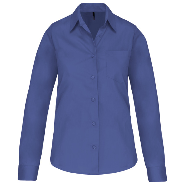 Dames poplin blouse lange mouwen Cobalt Blue 3XL