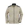 Men's Knitted Workwear Fleece Jacket - STRONG - - stone-melange/black - L