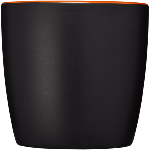 Riviera 340 ml ceramic mug - Solid black/Orange