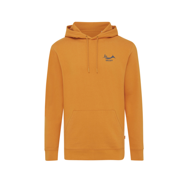 Iqoniq Jasper gerecycled katoen hoodie, sundial oranje