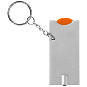 Allegro nyckelring med mynthållare och LED-lampa - Orange/Silver
