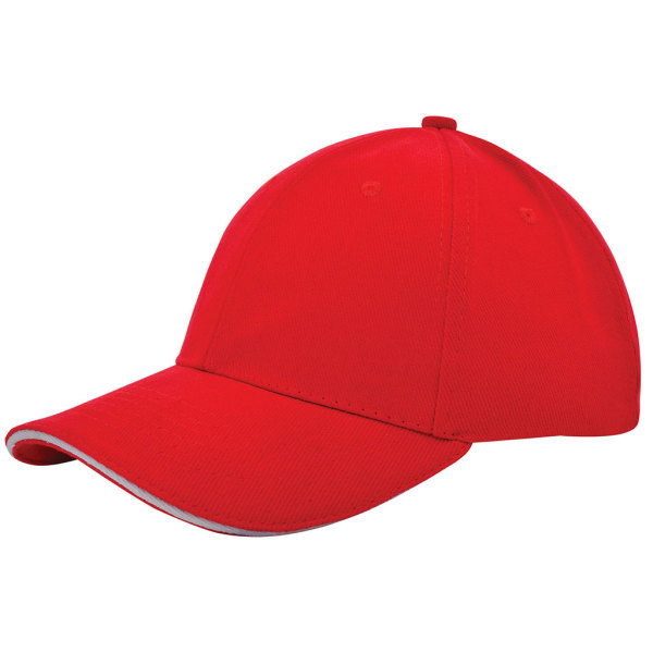 Heavy brushed cap - Rood/Wit Heavy brushed cap - Rood/Wit