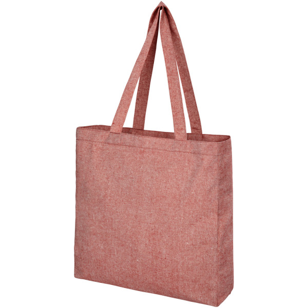 Pheebs 210 g/m² recycled gusset tote bag 13L - Heather red