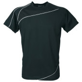 SW RILA MEN functioneel heren T-shirt met korte raglan mouwen. Geschikt als sport shirt en voor dagelijks gebruik. 100% polyester, 135 g/m2. S-3XL zwart