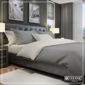 T1-BC140 Bed Set Classic Single beds - Dark Grey / Light Grey
