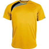 Sportshirt korte mouwen kids Sporty yellow/Black/Storm grey 8/10 jaar