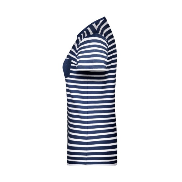 8027 Ladies' T-Shirt Striped navy/wit XXL
