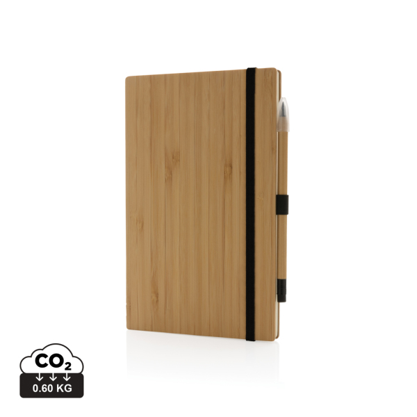 Bamboe notitieboek en infinity potlood set