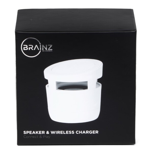 BRAINZ Speaker & Draadloze Oplader Wit