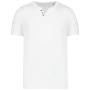 Heren T-shirt henley - 140 gr/m2 White S
