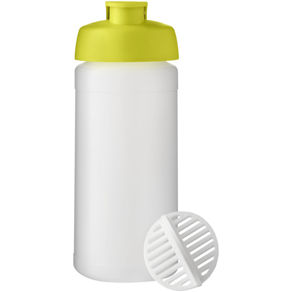 Baseline® Plus 500 ml sportfles met shaker bal - Lime/Frosted transparant
