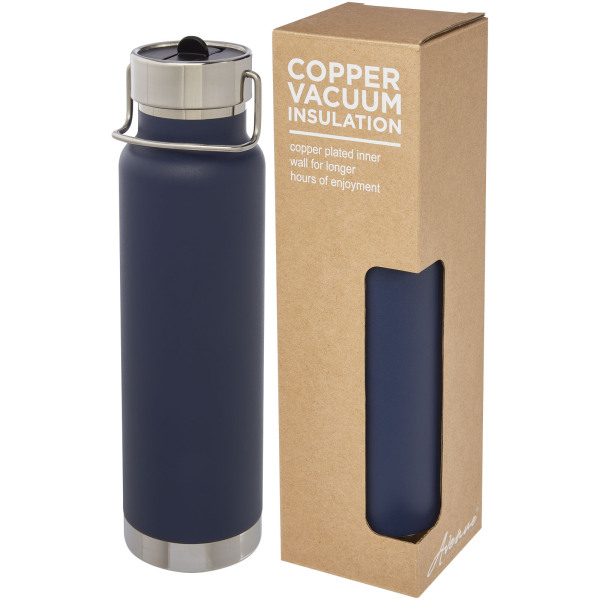 Thor 750 ml copper vacuum insulated sport bottle - Dark blue