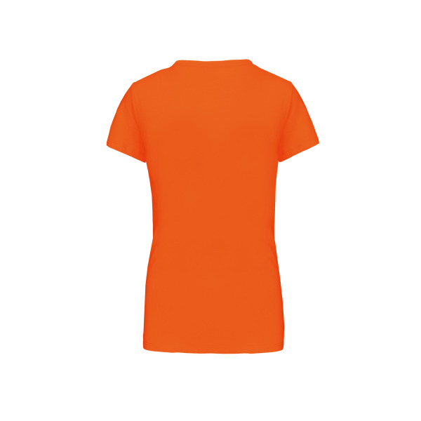 Dames T-shirt V-hals Korte Mouwen Orange L