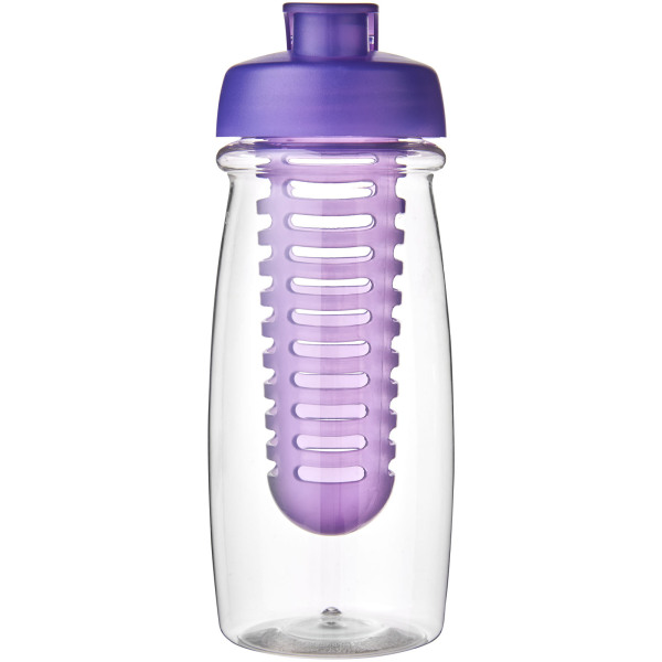 H2O Active® Pulse 600 ml flip lid sport bottle & infuser - Transparent/Purple