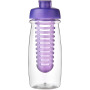 H2O Active® Pulse 600 ml sportfles en infuser met flipcapdeksel - Transparant/Paars