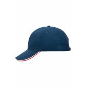 MB6197 6 Panel Double Sandwich Cap - royal/white/red - one size