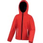 Kids Tx Performance Hooded Softshell Jacket Red / Black 13/14 jaar
