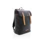 Canvas laptop backpack PVC free, black