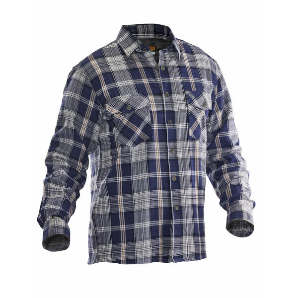 Jobman 5157 Flannel shirt lined navy/grijs xxl