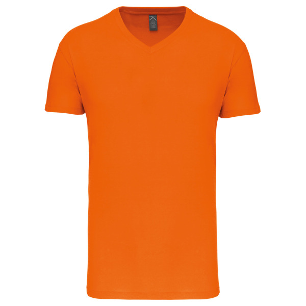 Heren-t-shirt BIO150 V-hals Orange 5XL