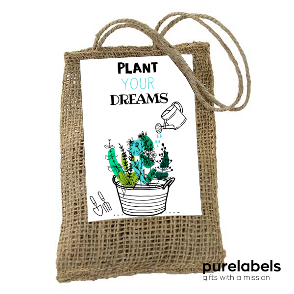 Bloembollengeschenk | Jute zakje anemoontjes | Plant your dreams