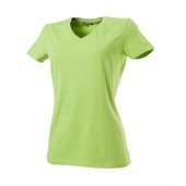 T-shirt V Hals Fitted Dames 101008 Lime XXL