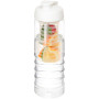 H2O Active® Treble 750 ml drinkfles en infuser met kanteldeksel - Transparant/Wit