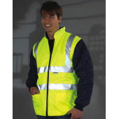 Fluo Quilted Jacket with Zip-Off Sleeves - Fluo Orange - S