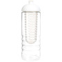 H2O Active® Treble 750 ml drinkfles en infuser met koepeldeksel - Transparant/Wit