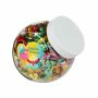 Medium glazen pot, gevuld met snoep