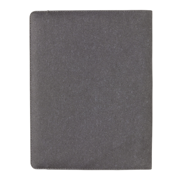 Recycled leather A4 portfolio, grey