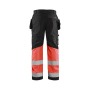 High Vis werkbroek met stretch en gereedschapzakken