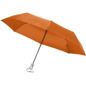 Opvouwbare automatische paraplu in een hoes.