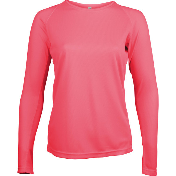 Damessportshirt Lange Mouwen Fluorescent  Pink XL