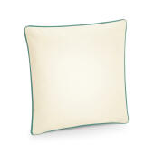 Fairtrade Cotton Piped Cushion Cover - Natural/Sage Green - One Size