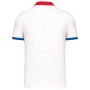 Heren-sportpolo White / Red / Sporty Royal Blue L