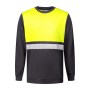 Santino Sweater  O-hals Helsinki Graphite / Fluor Yellow 3XL