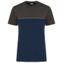Ecologisch tweekleurig uniseks T-shirt met korte mouwen Navy / Dark Grey XXL