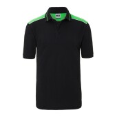 Men's Workwear Polo - COLOR - - black/lime-green - 6XL