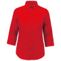 Overhemd in onderhoudsvriendelijk polykatoen-popeline 3/4-mouwen dames Classic Red 4XL