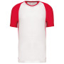 Tweekleurig sport-t-shirt unisex White / Red 4XL