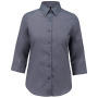Overhemd in onderhoudsvriendelijk polykatoen-popeline 3/4-mouwen dames Urban Grey XS