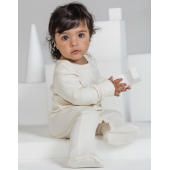 Baby Sleepsuit with Scratch Mitts - White