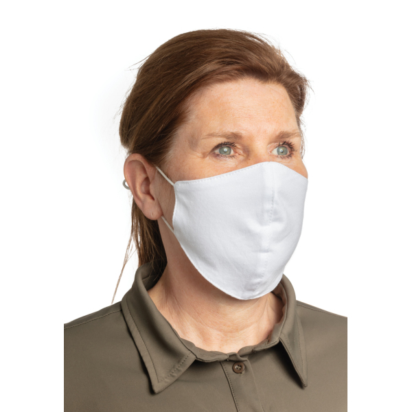 Reusable 2-ply cotton face mask, white