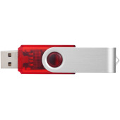 Rotate USB stick transparant - Rood - 1GB