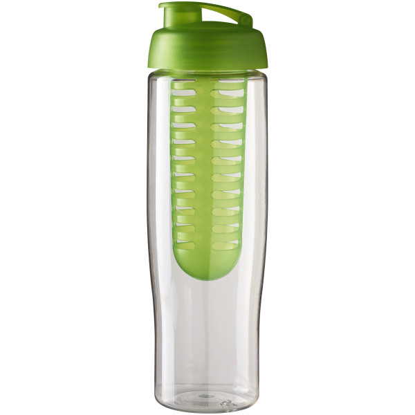 H2O Active® Tempo 700 ml flip lid sport bottle & infuser - Transparent/Lime
