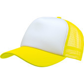 Trucker - Pet 5 panelen White / Fluorescent Yellow One Size